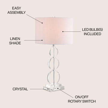 Paisley 29.5" Crystal LED Table Lamp - JONATHAN Y